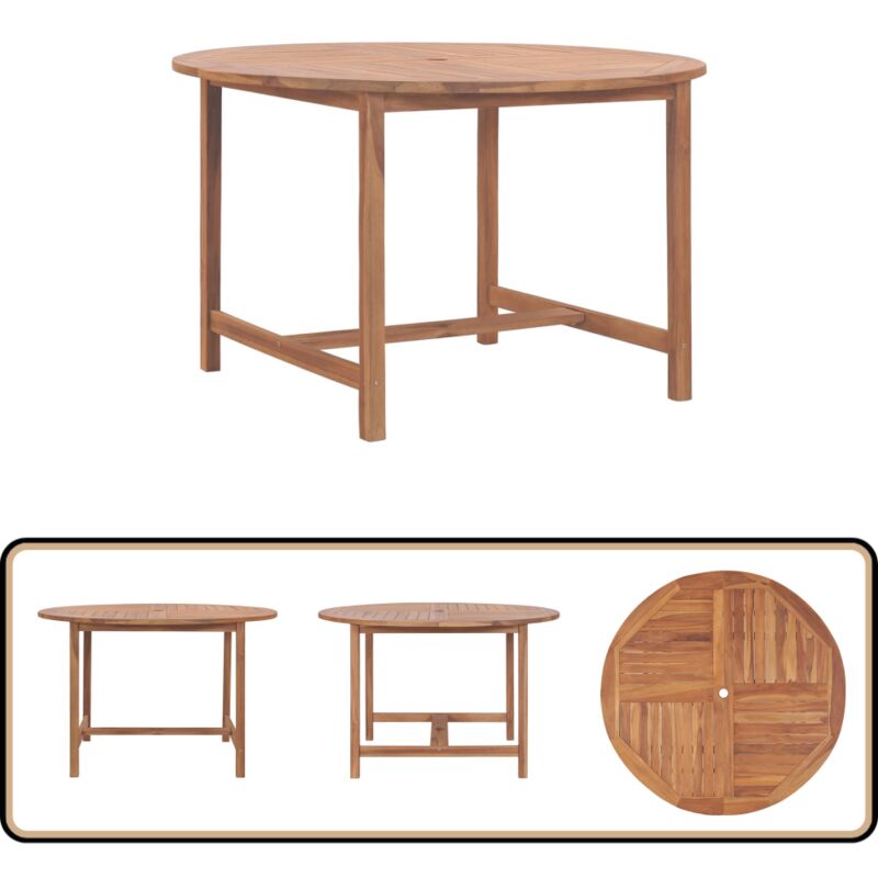 Vidaxl - Table de salle à manger de jardin Ø110x75cm Bois massif de teck - Table De Jardin - Table En Bois - Mobilier De Jardin - Table Ronde - Teck