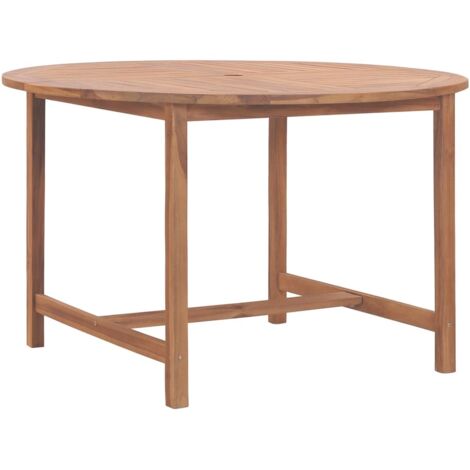 Vidaxl – Table de jardin Ø110x75cm en bois de teck – Résistante aux intempéries – Épaisseur de plateau 2,2cm – Pieds robustes 4x4cm