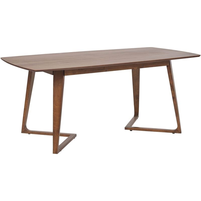 Beliani - Table de Salle à Manger Design Effet Bois Foncé 180 x 90 cm 6 Places Idéale pour Salon ou Cuisne au Style Moderne Rétro et Scandinave