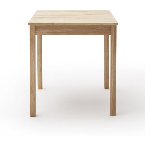 Table de salle à manger en bois hêtre massif huilé coloris chêne sauvage - longueur 70 x hauteur 76 x profondeur 70 cm