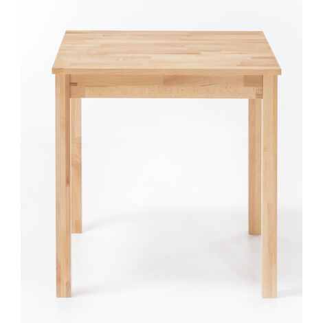 Table de salle à manger en bois hêtre massif huilé coloris naturel - longueur 50 x hauteur 76 x profondeur 70 cm