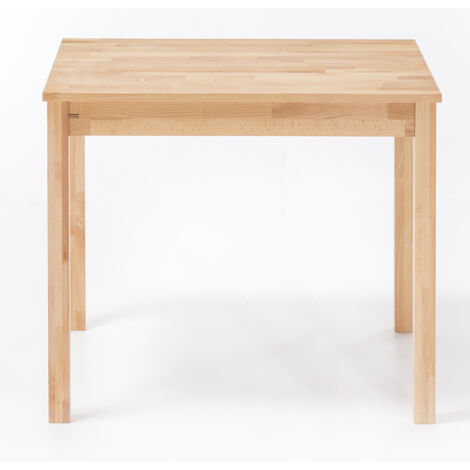 Table de salle à manger en bois hêtre massif huilé coloris naturel - longueur 70 x hauteur 76 x profondeur 70 cm