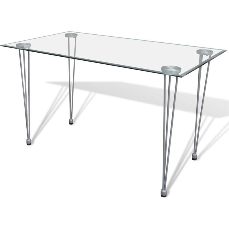 Vidaxl - Table de salle à manger et dessus de table en verre transparent