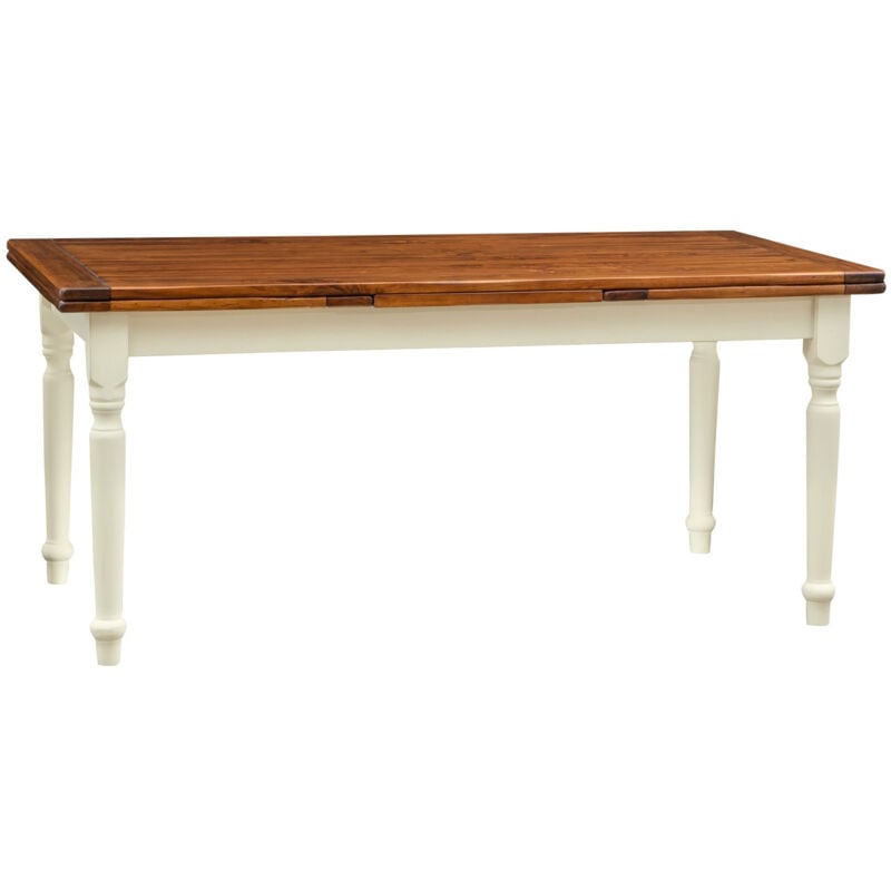 Biscottini - Table de salle à manger extensible 180x90 cm Table de cuisine en bois massif Table à manger rectangulaire en bois Made in Italy