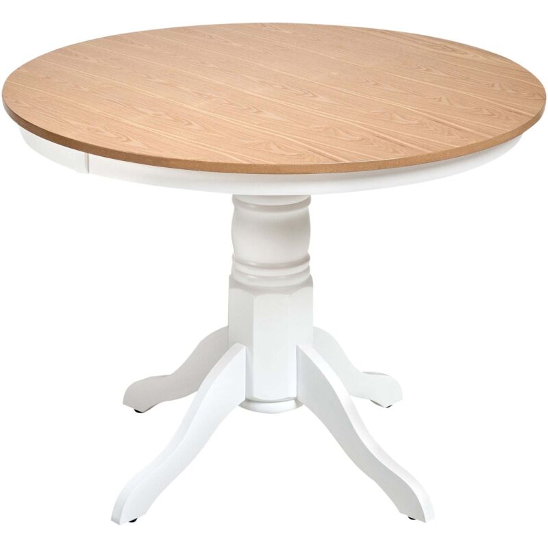 Beliani - Table de Salle à Manger Extensible Bois de Frêne Ronde 100 cm Marron Clair Akron