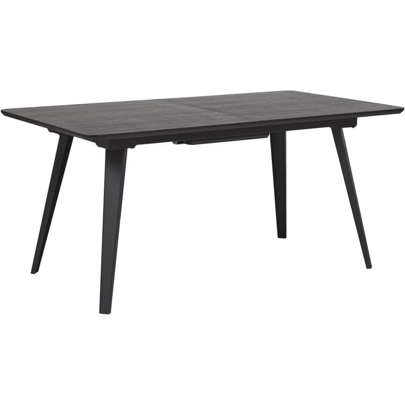 Beliani - Table à Manger Extensible 160/200 x 90 x 75 cm en mdf et Métal Noir Irvington