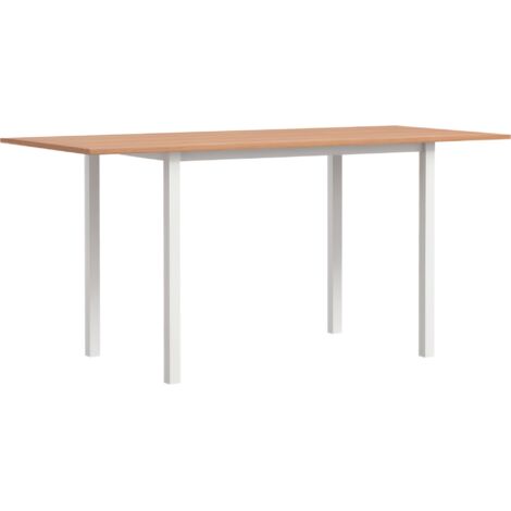 Table de salle à manger extensible, table de cuisine au design moderne avec un grand plateau pour 6 personnes, structure en acier brun foncé