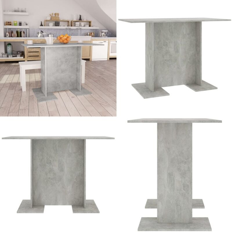 Vidaxl - Table de salle à manger Gris béton 110 x 60 x 75 cm Aggloméré - Table à Manger - Table Ronde - Table Basse - Meubles De Salle à Manger
