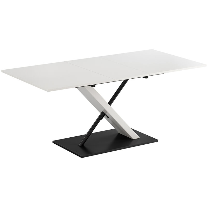 Vicco - Table de salle à manger Herta, blanc/noir, 140x90cm extensible
