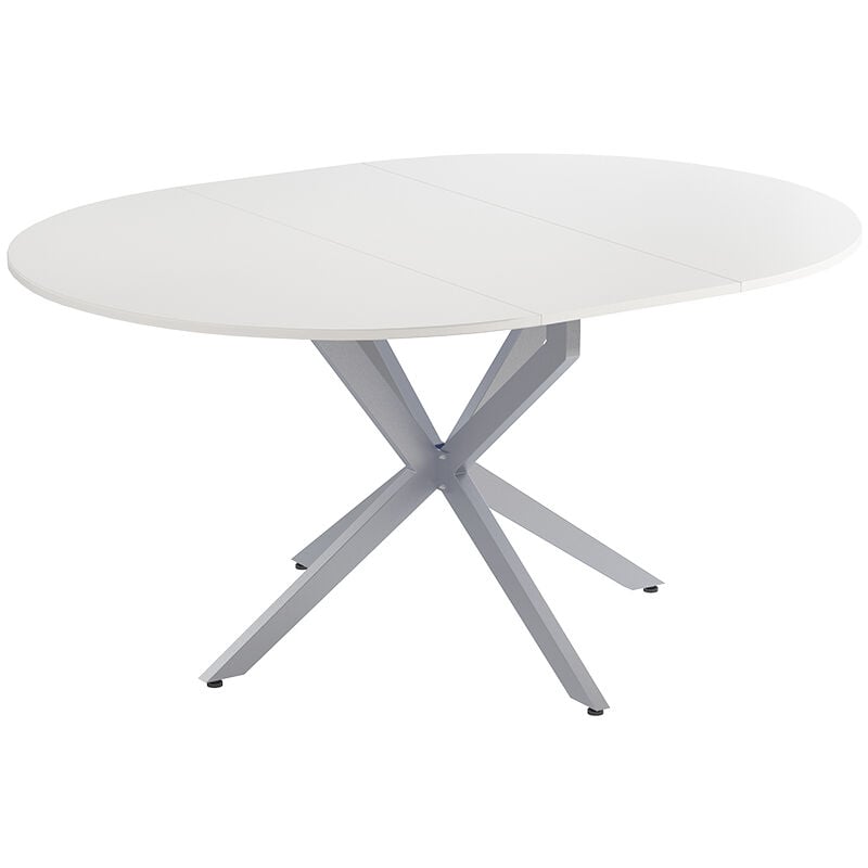 Vicco - Table de salle à manger Loyd, blanc/gris, 120x76.5cm extensible