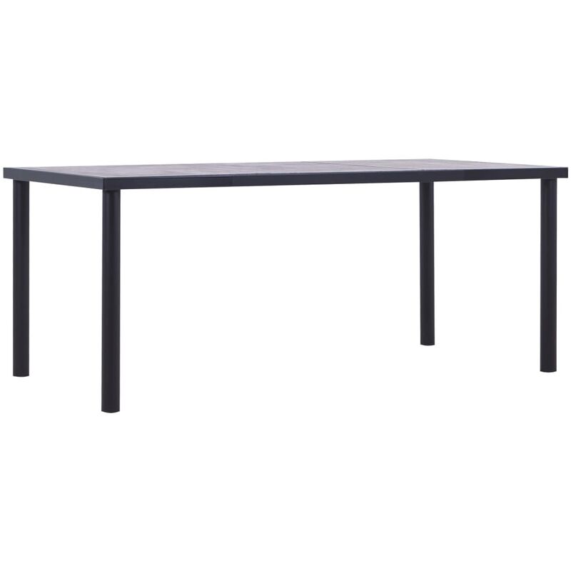 Vidaxl - Table de Salle à Manger Noir et Gris Béton MDF 180x90x75 cm