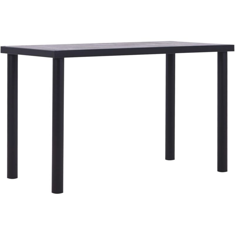 Vidaxl – Table de salle à manger 120x60x75 cm – Noir et gris béton – Structure en métal – Facile à assembler et à nettoyer