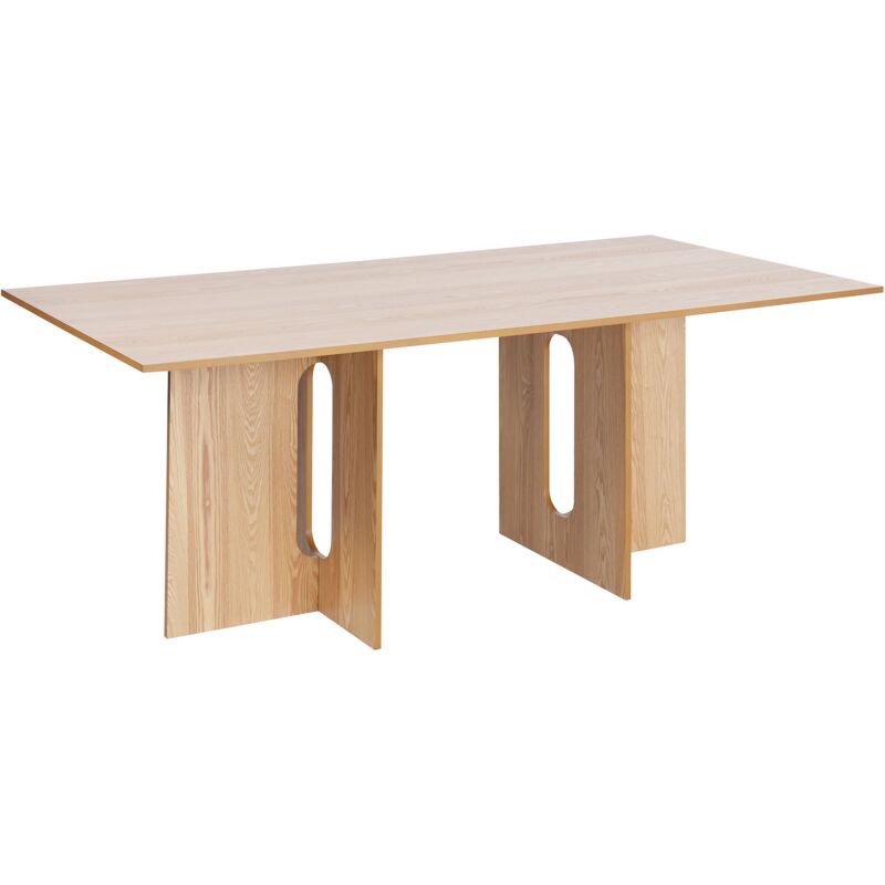 Beliani - Table de Salle à Manger ou de Cuisine Moderne 200 x 100 cm Bois Clair Corail