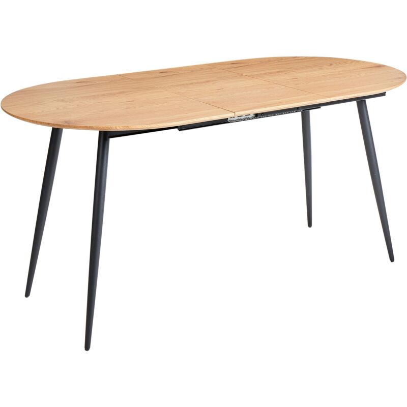 Beliani - Table de Salle à Manger Ovale à Rallonge Moderne Industriel Pieds en Métal Clair Clavet