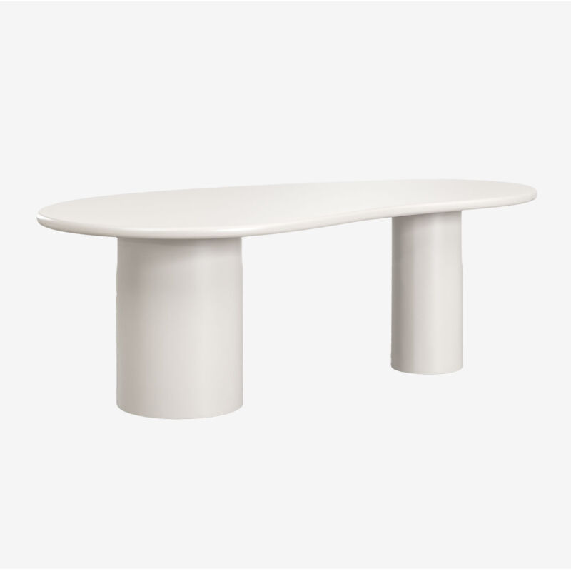 Sklum - Table de salle à manger ovale en mdf (220x115 cm) Billie Blanc Gardenia Sklum - Table de salle à manger ovale en mdf (220x115 cm) Billie Blanc Gardenia