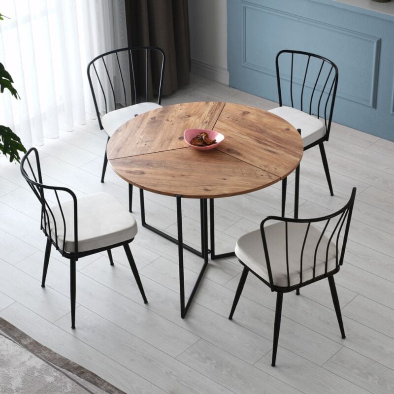 Concept-usine - bronie - Table de salle à manger pliable couleur chêne