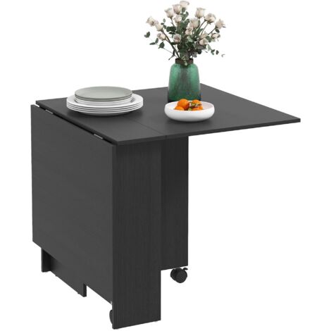 Table de salle à manger pliante à roulettes, table à abattants gain de place pour petite cuisine, appartement, mobilier de salle à manger compact