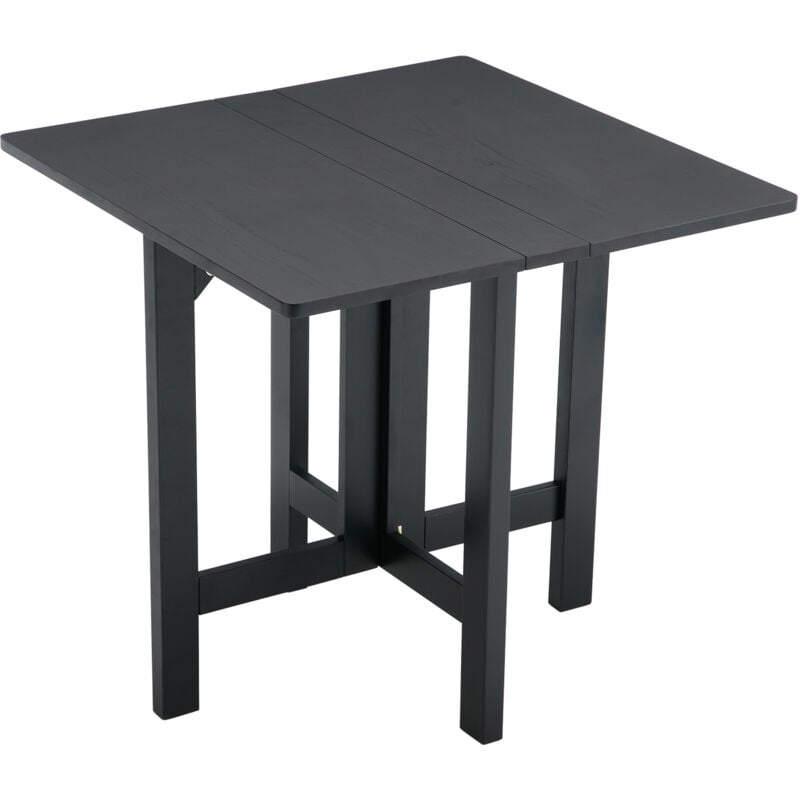 Table de Salle à Manger Pliante en Bois Table Pliante Interieurs avec Pieds Bois, Table Extensible Polyvalente pour Salle à Manger, Noir, Wahson