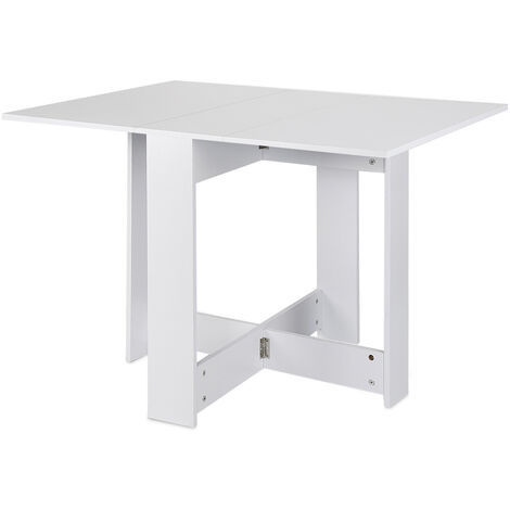 Table de Salle À Manger Pliante Portable, Table Extensible, Blanc 103x76x73,4cm