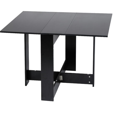 Table de Salle À Manger Pliante Portable, Table Extensible, Noir 103x76x73,4cm