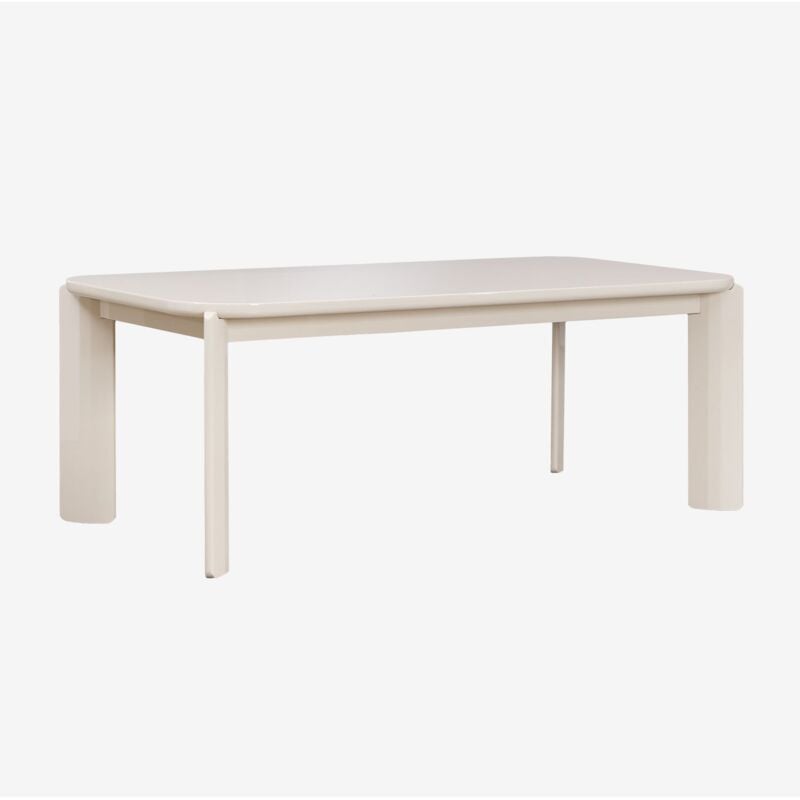 Sklum - Table de salle à manger rectangulaire 200x100 cm en mdf Genève Tapioca Beige