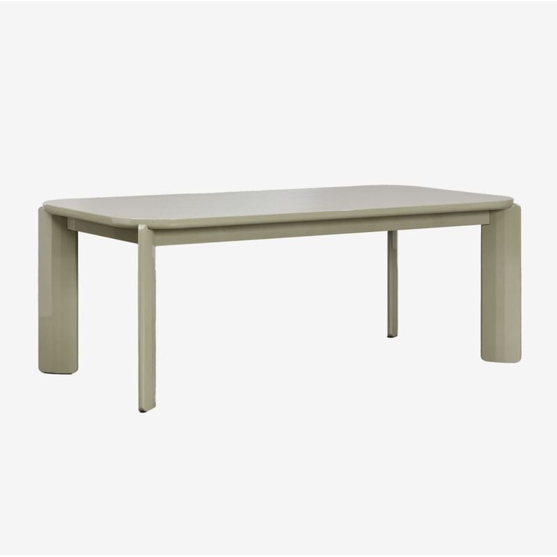Sklum - Table de salle à manger rectangulaire 200x100 cm en mdf Genève Vert Sauge