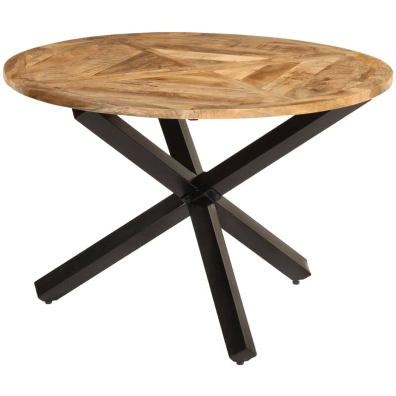 Vidaxl - Table à manger Ø110x75 cm bois massif de manguier brut