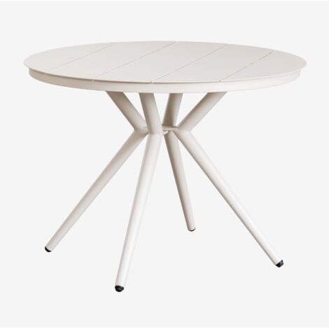 Table de salle à manger ronde en aluminium Valerie SKLUM Blanc Gardenia Ø100 cm
