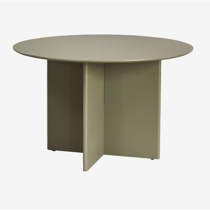 Sklum - Table de salle à manger ronde en mdf (Ø120 cm) Saonara Vert Sauge