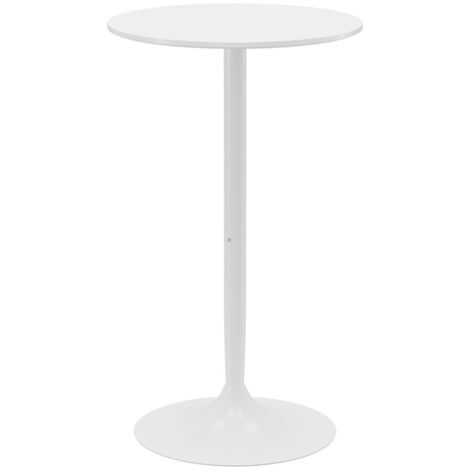 Table de salle à manger ronde réglable en hauteur-Acier blanc-Table Bartisch-60x60x102(cm)