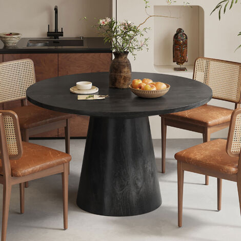 Table de salle à manger ronde Tommy 130 cm - bois de magnolia
