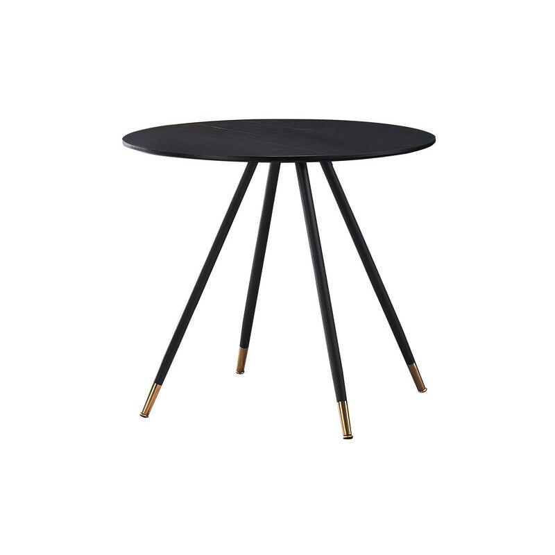 Dorchester Lux Table de salle à manger simple, pieds en métal massif et plateau en métal, noir Dorchester Lux Table de salle à manger simple, pieds en métal massif et plateau en métal, noir