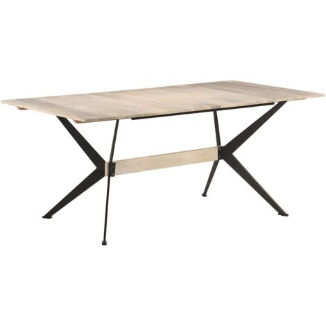 Table de salle à manger, Table à dîner, Table de Cuisine 180x90x76 cm Bois de manguier massif BHU2680