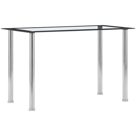 Table de salle à manger, Table à dîner, Table de Cuisine Noir et transparent 120x60x75 cm Verre trempé GHY9301