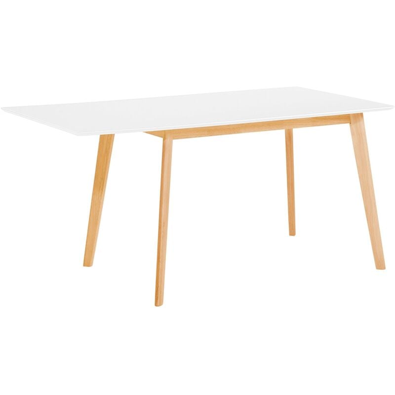 Beliani - Table Extensible 120/155 x 80 cm en mdf et Bois Blanc et Clair Scandinave Medio