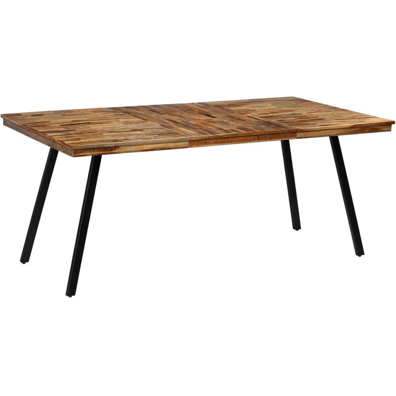 Table de salle à manger Teck recyclé et acier 180 x 90 x 76 cm