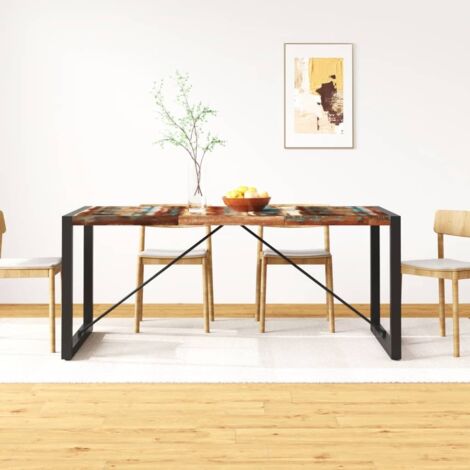 Table de salle à manger,Design Scandinave,Table à manger Bois de récupération massif 180 cm HH37348