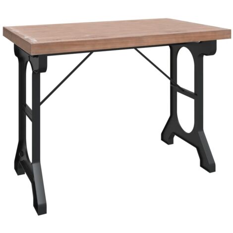 Table de salle à manger,Table à dîner 110x65x82 cm Bois de sapin massif et fer CWV60473