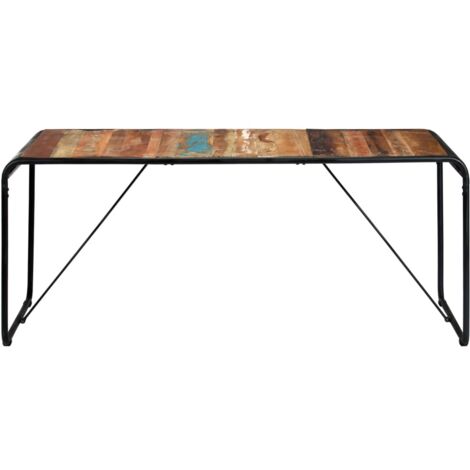 Table de salle à manger，Table à dîner 180x90x76cm Bois de récupération solide CWV31060