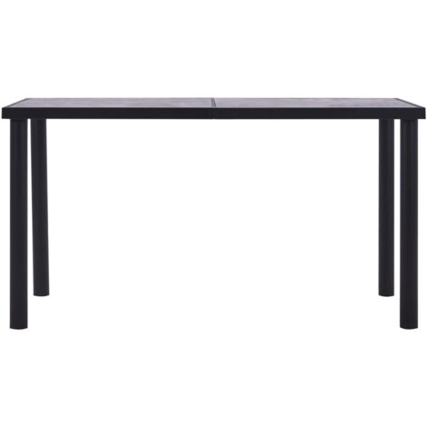 Table de salle à manger，Table à dîner Noir et gris béton 140x70x75 cm MDF CWV58128