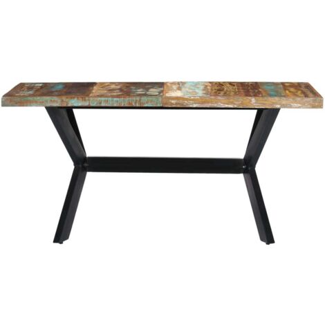 Table de salle à manger，Table à manger 140x70x75 cm Bois de récupération massif CFW11682