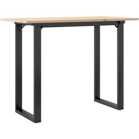 Table de salle à manger，Table à manger cadre en O 100x50x75 cm bois de pin massif fonte CFW68212