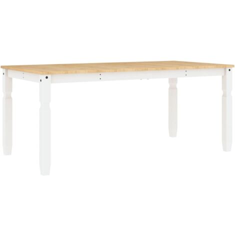 Table de salle à manger，Table à manger Corona blanc 180x90x75 cm bois massif de pin CFW56450
