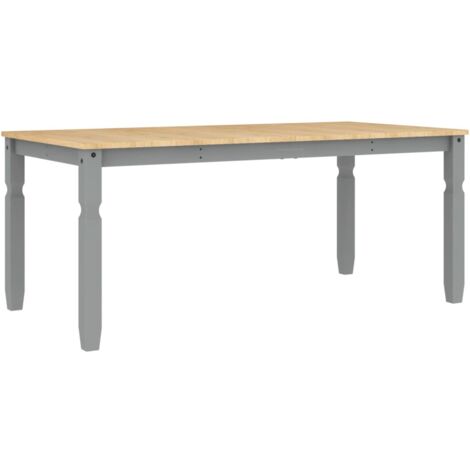 Table de salle à manger，Table à manger Corona gris 180x90x75 cm bois massif de pin CFW83672