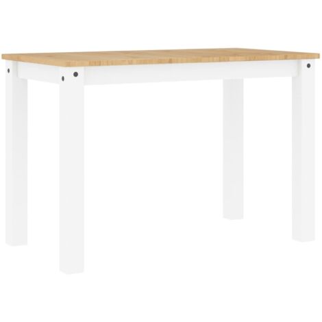 Table de salle à manger，Table à manger Panama blanc 117x60x75 cm bois massif de pin CFW74940