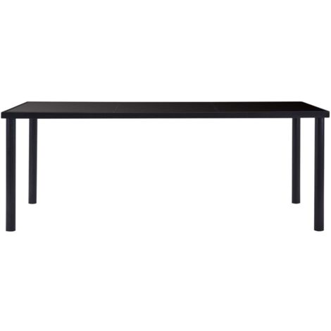 Table de salle à manger，Table à manger，Table à dîner Noir 200x100x75 cm Verre trempé CFW684582