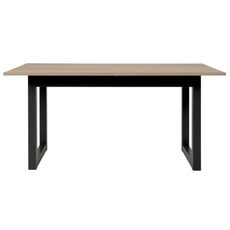 Abitare - Table extensible 160x90 cm chêne clair et gris anthracite - Lentini