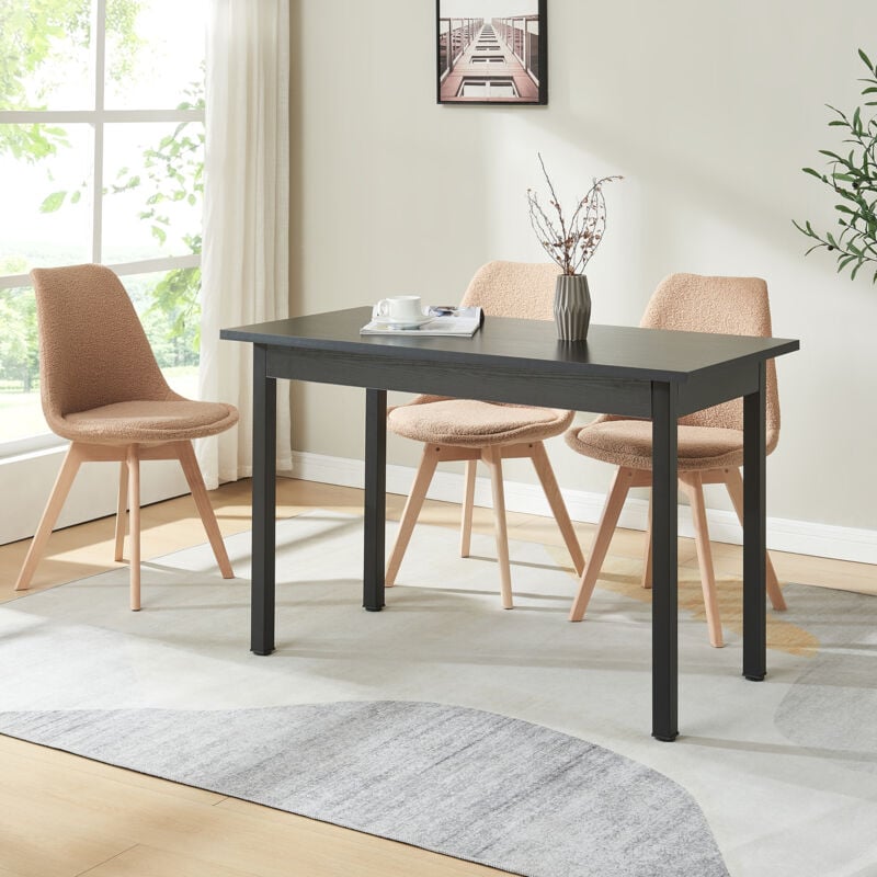 [en.casa] - Table de Salle à Manger Den Haag 120 x 60 x 75 cm Noir