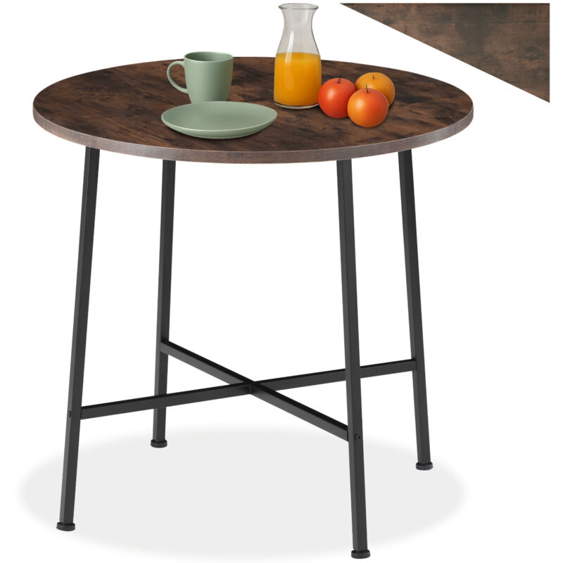 Tectake - Table de salle à manger style industriel 80 x 76 cm