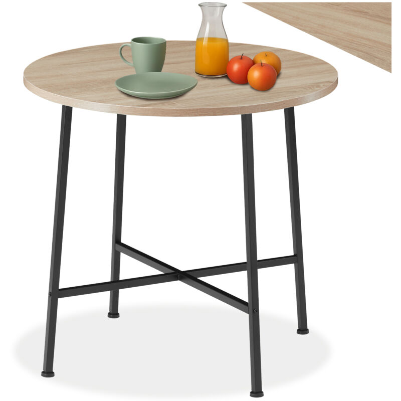 Tectake - Table de salle à manger style industriel 80 x 76 cm